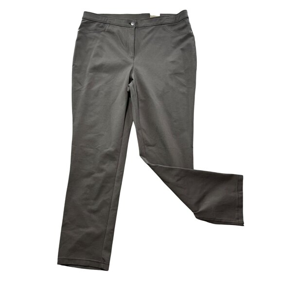 Chicos Womens Straight-Leg Pants Size XL Regular Taupe Stretch Pull-On NWT - Picture 1 of 8
